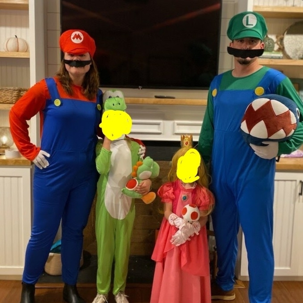 Kids Super Plumber Costume Set - Red, Blue, Green